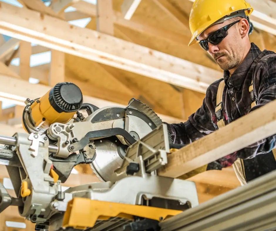 Construction worker operating machinerary