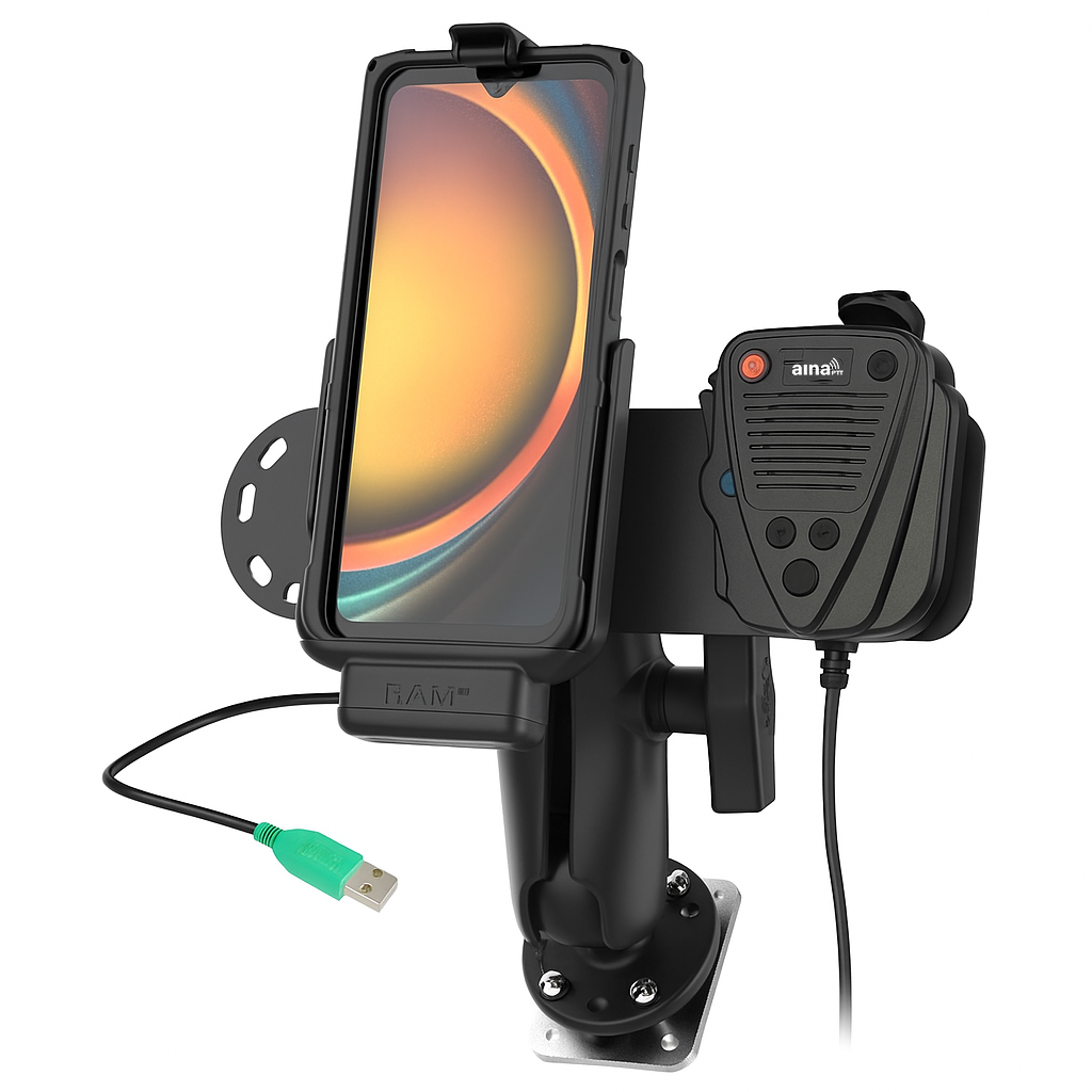 AINA PTT Voice Responder with RAM vehicle mounting bundle