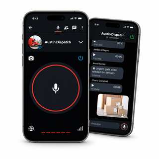 Zello push-to-talk app shown on smartphones