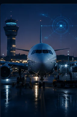 Busy airport apron with aircraft, ground support equipment and airside teams