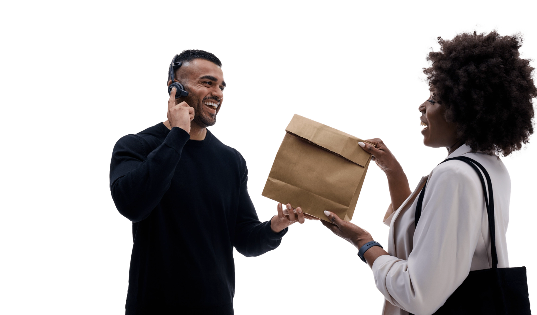 Retail colleagues using VoCoVo communication headsets