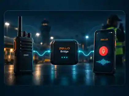 Zello Bridge connecting a DMR two-way radio with a rugged broadband push-to-talk device