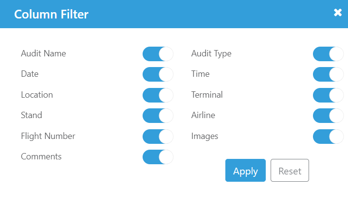 filter options